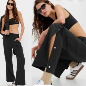 GAPfit fleece lined high rise Black Wide Leg Women's track Pants xxl